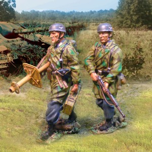 Fallschirm Marching PanzerSchrek and Assistant — оловянные солдатики AGES