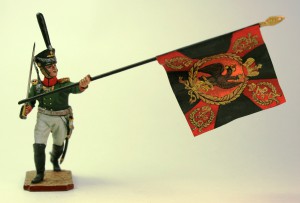 Обер-офицер Московского Гренадерского полка, со знаменем — оловянные солдатики AGES
