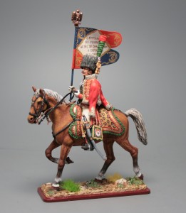 Офицер орлоносец конных егерей Императорской Гвардии 1810 — оловянные солдатики AGES