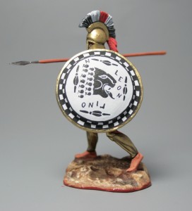 Спартанский гоплит с белым щитом — оловянные солдатики AGES